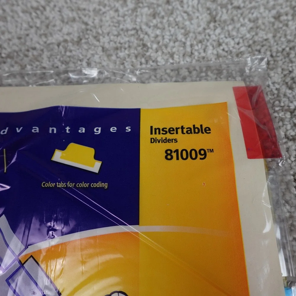 Avery Pockets n Tabs Insertable‎ Dividers 81009 5-Tab Set Buff Office School
